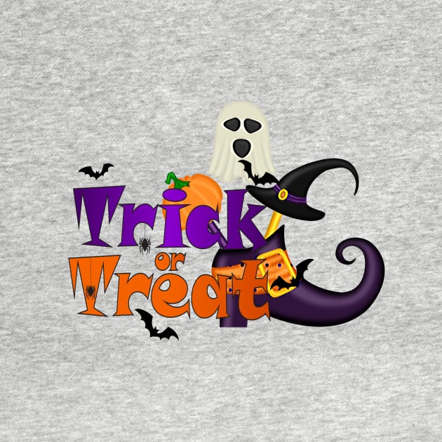 Cute Trick or Treat Graphic Haunted Witches Shoe by dcohea